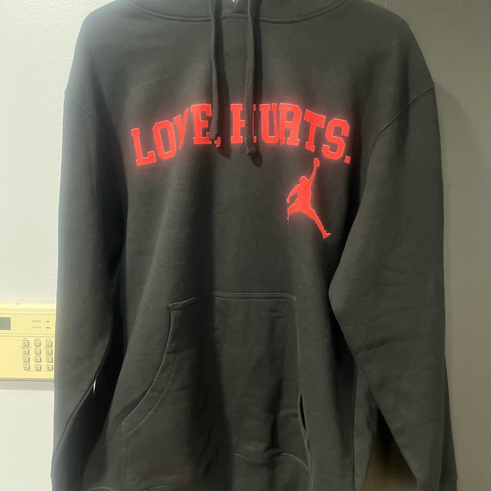 Black and Red Love Hurts Hoodie